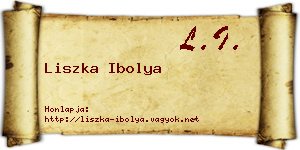 Liszka Ibolya névjegykártya